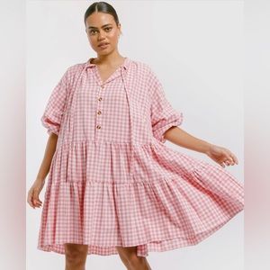 The Lullaby Club Candy Pink Avalon Smock Dress XS